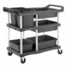 SOGA 3-Tier Commercial Soiled Food Trolley Dirty Plate Cart Five Buckets Kitchen Food Utility, Business & Industrial>Food Service>Food Service Carts, , , , , - NZ DEPOT 1