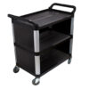 SOGA 3 Tier Covered Food Trolley Food Waste Cart Storage Mechanic Kitchen Black, Business & Industrial>Food Service>Food Service Carts, , , , ,  - NZ DEPOT 1