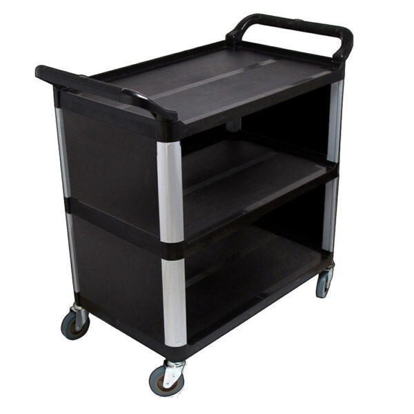 Soga 3 Tier Covered Food Trolley Food Waste Cart Storage Mechanic Kitchen Black, Business &Amp; Industrial, Food Service, Food Service Carts, , ,  - Nz Depot 1