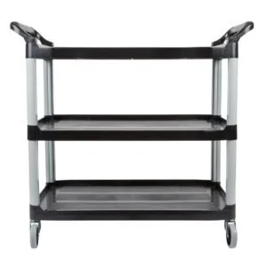 Buy SOGA 3 Tier Food 83.5x43x95cm Trolley Food Waste Cart Storage Mechanic Kitchen Black Small Online - Business & Industrial/Food Service/Food Service Carts - 2 - NZ Depot Free Shipping