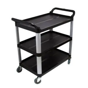 Buy SOGA 3 Tier Food 83.5x43x95cm Trolley Food Waste Cart Storage Mechanic Kitchen Black Small Online - Business & Industrial/Food Service/Food Service Carts - 1 - NZ Depot Free Shipping