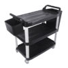 SOGA 3 Tier Food Trolley Food Waste Cart With Two Bins Storage Kitchen Black Large, Business & Industrial>Food Service>Food Service Carts, , , , ,  - NZ DEPOT 1