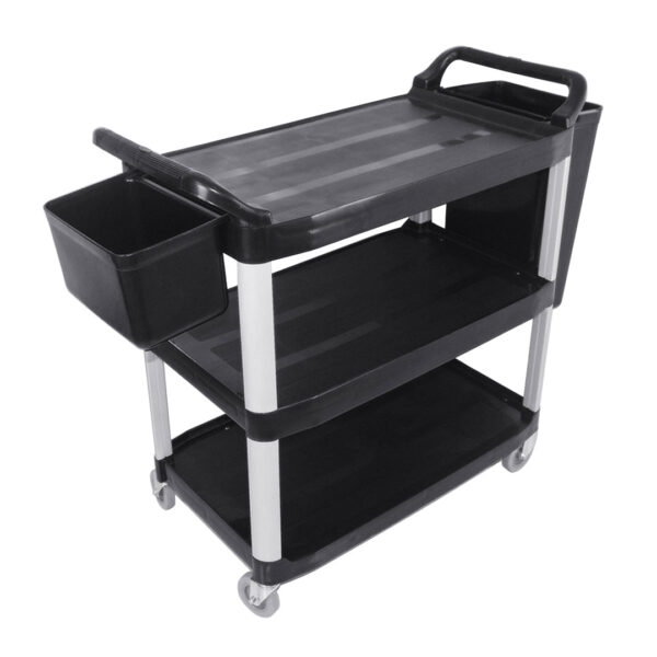 Soga 3 Tier Food Trolley Food Waste Cart With Two Bins Storage Kitchen Black Large, Business &Amp; Industrial, Food Service, Food Service Carts, , ,  - Nz Depot 1