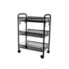 SOGA 3 Tier Steel Black Bee Mesh Kitchen Cart Multi-Functional Shelves Portable Storage Organizer with Wheels, Garden, Tools & Hardware>Garage Storage & Organisation>Utility Shelves, , , , ,  - NZ DEPOT 1