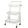 SOGA 3 Tier Steel White Adjustable Kitchen Cart Multi-Functional Shelves Portable Storage Organizer with Wheels, Garden, Tools & Hardware>Garage Storage & Organisation>Utility Shelves, , , , ,  - NZ DEPOT 1