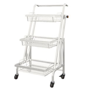 SOGA 3 Tier Steel White Adjustable Kitchen Cart Multi-Functional Shelves Portable Storage Organizer with Wheels, Garden, Tools & Hardware, Garage Storage & Organisation, Utility Shelves, , ,  - NZ DEPOT 1