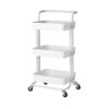 SOGA 3 Tier Steel White Movable Kitchen Cart Multi-Functional Shelves Portable Storage Organizer with Wheels, Garden, Tools & Hardware>Garage Storage & Organisation>Utility Shelves, , , , ,  - NZ DEPOT 1