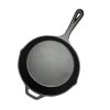 SOGA 30cm Round Cast Iron Frying Pan Skillet Steak Sizzle Platter with Helper Handle, Home & Living>Kitchen & Dining>Cookware>Frying Pans, , , , ,  - NZ DEPOT 1