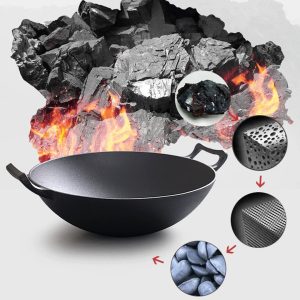 SOGA 32cm Commercial Cast Iron Wok FryPan Fry Pan with Double Handle, Home & Living, Kitchen & Dining, Cookware, Frying Pans, ,  - NZ DEPOT 2