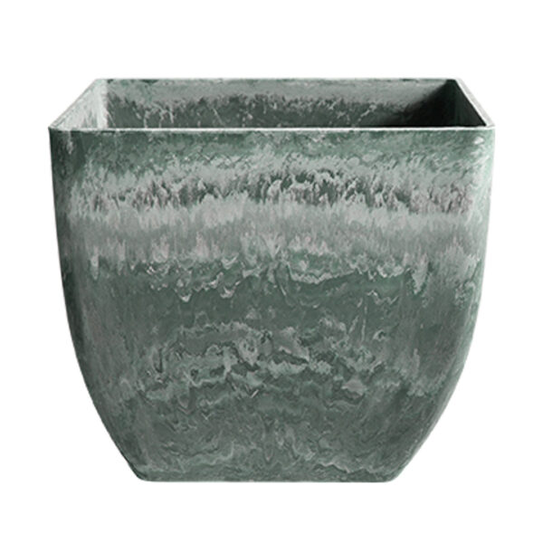 Soga 32Cm Green Grey Square Resin Plant Flower Pot In Cement Pattern Planter Cachepot For Indoor Home Office, Home &Amp; Living, Home Decor, Indoor Pots, Planters And Plant Stands, , ,  - Nz Depot 1