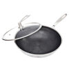 SOGA 32cm Stainless Steel Tri-Ply Frying Cooking Fry Pan Textured Non Stick Interior Skillet with Glass Lid, home & living > kitchen & dining > cookware > frying pans, , , , , - NZ DEPOT 1