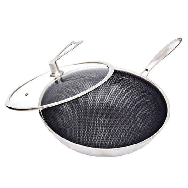 Soga 32Cm Stainless Steel Tri-Ply Frying Cooking Fry Pan Textured Non Stick Interior Skillet With Glass Lid, Home &Amp; Living, Kitchen &Amp; Dining, Cookware, Frying Pans, ,  - Nz Depot 1