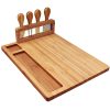 SOGA 36cm Brown Rectangular Wood Cheese Board Charcuterie Serving Tray with Knife Set Countertop Decor, Kitchenware > Table Top > Servingware > Servingware Platter, , , , ,  - NZ DEPOT 1