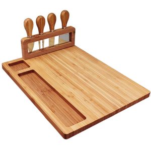 SOGA 36cm Brown Rectangular Wood Cheese Board Charcuterie Serving Tray with Knife Set Countertop Decor, Kitchenware, Table Top, Servingware, Servingware Platter, ,  - NZ DEPOT 1