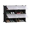 SOGA 4 Tier 2 Column Shoe Rack Organizer Sneaker Footwear Storage Stackable Stand Cabinet Portable Wardrobe with Cover, Furniture>Storage & Shelving>Shoe Storage, , , , ,  - NZ DEPOT 1