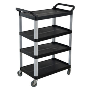 SOGA 4 Tier Food Trolley Portable Kitchen Cart Multifunctional Big Utility Service with wheels 950x500x1270mm Black, Business & Industrial, Food Service, Food Service Carts, , ,  - NZ DEPOT 1