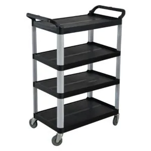 Buy SOGA 4 Tier Food Trolley Portable Kitchen Cart Multifunctional Big Utility Service with wheels 950x500x1270mm Black Online - Business & Industrial/Food Service/Food Service Carts - 1 - NZ Depot Free Shipping