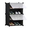 SOGA 4 Tier Shoe Rack Organizer Sneaker Footwear Storage Stackable Stand Cabinet Portable Wardrobe with Cover, Furniture>Storage & Shelving>Shoe Storage, , , , ,  - NZ DEPOT 1