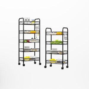 SOGA 4 Tier Steel Black Bee Mesh Kitchen Cart Multi-Functional Shelves Portable Storage Organizer with Wheels, Garden, Tools & Hardware, Garage Storage & Organisation, Utility Shelves, , ,  - NZ DEPOT 2