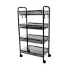 SOGA 4 Tier Steel Black Bee Mesh Kitchen Cart Multi-Functional Shelves Portable Storage Organizer with Wheels, Garden, Tools & Hardware>Garage Storage & Organisation>Utility Shelves, , , , ,  - NZ DEPOT 1