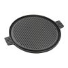 SOGA 43cm Round Ribbed Cast Iron Frying Pan Skillet Steak Sizzle Platter with Handle, Home & Living>Kitchen & Dining>Cookware>Frying Pans, , , , , - NZ DEPOT 1