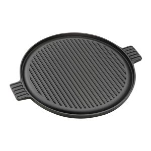 SOGA 43cm Round Ribbed Cast Iron Frying Pan Skillet Steak Sizzle Platter with Handle, Home & Living, Kitchen & Dining, Cookware, Frying Pans, ,  - NZ DEPOT 1