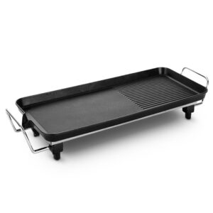 SOGA 48cm Electric BBQ Grill Teppanyaki Tough Non-stick Surface Hot Plate Kitchen 3-5 Person, electronics & appliances > appliances > small kitchen appliances > benchtop cooking > sandwich presses & grills, , , , ,  - NZ DEPOT 1