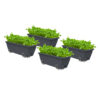 SOGA 49.5cm Black Rectangular Planter Vegetable Herb Flower Outdoor Plastic Box with Holder Balcony Garden Decor Set of 4, Garden, Tools & Hardware>Gardening & Lawn Care>Pots, Planters & Container Accessories, , , , ,  - NZ DEPOT 1
