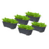 SOGA 49.5cm Black Rectangular Planter Vegetable Herb Flower Outdoor Plastic Box with Holder Balcony Garden Decor Set of 5, Garden, Tools & Hardware>Gardening & Lawn Care>Pots, Planters & Container Accessories, , , , ,  - NZ DEPOT 1