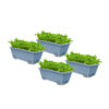 SOGA 49.5cm Blue Rectangular Planter Vegetable Herb Flower Outdoor Plastic Box with Holder Balcony Garden Decor Set of 4, Garden, Tools & Hardware>Gardening & Lawn Care>Pots, Planters & Container Accessories, , , , ,  - NZ DEPOT 1