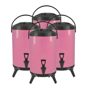 SOGA 4X 10L Stainless Steel Insulated Milk Tea Barrel Hot and Cold Beverage Dispenser Container with Faucet Pink, Home & Living, Kitchen & Dining, Barware, Spirit Dispensers, ,  - NZ DEPOT 1