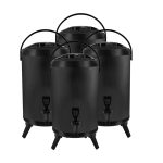 SOGA 4X 12L Stainless Steel Insulated Milk Tea Barrel Hot and Cold Beverage Dispenser Container with Faucet Black, Home & Living>Kitchen & Dining>Barware>Spirit Dispensers, , , , ,  - NZ DEPOT 1