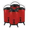 SOGA 4X 12L Stainless Steel Insulated Milk Tea Barrel Hot and Cold Beverage Dispenser Container with Faucet Red, Home & Living>Kitchen & Dining>Barware>Spirit Dispensers, , , , ,  - NZ DEPOT 1