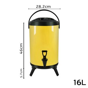 SOGA 4X 16L Stainless Steel Insulated Milk Tea Barrel Hot and Cold Beverage Dispenser Container with Faucet Yellow, Home & Living, Kitchen & Dining, Barware, Spirit Dispensers, ,  - NZ DEPOT 2