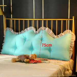 SOGA 4X 180cm Light Blue Princess Bed Pillow Headboard Backrest Bedside Tatami Sofa Cushion with Ruffle Lace Home Decor, Furniture, Living Room Furniture, Occasional Chairs, , ,  - NZ DEPOT 2