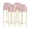 SOGA 4X 2 Layer 42cm Gold Metal Plant Stand with Pink Flower Pot Holder Corner Shelving Rack Indoor Display, Home & Living>Home Decor>Indoor Pots, Planters and Plant Stands, , , , ,  - NZ DEPOT 1