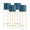 SOGA 4X 2 Layer 81cm Gold Metal Plant Stand with Blue Flower Pot Holder Corner Shelving Rack Indoor Display, Home & Living>Home Decor>Indoor Pots, Planters and Plant Stands, , , , ,  - NZ DEPOT 1