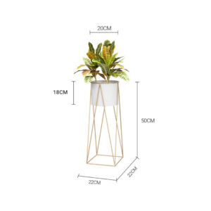 SOGA 4X 50cm Gold Metal Plant Stand with White Flower Pot Holder Corner Shelving Rack Indoor Display, Home & Living, Home Decor, Indoor Pots, Planters and Plant Stands, , ,  - NZ DEPOT 2