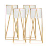 SOGA 4X 50cm Gold Metal Plant Stand with White Flower Pot Holder Corner Shelving Rack Indoor Display, Home & Living>Home Decor>Indoor Pots, Planters and Plant Stands, , , , ,  - NZ DEPOT 1