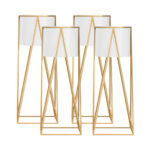 SOGA 4X 50cm Gold Metal Plant Stand with White Flower Pot Holder Corner Shelving Rack Indoor Display, Home & Living, Home Decor, Indoor Pots, Planters and Plant Stands, , ,  - NZ DEPOT 1