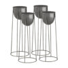 SOGA 4X 50cm Round Wire Metal Flower Pot Stand with Black Flowerpot Holder Rack Display, Home & Living>Home Decor>Indoor Pots, Planters and Plant Stands, , , , ,  - NZ DEPOT 1