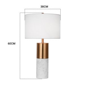 SOGA 4X 60cm White Marble Bedside Modern Desk Table Lamp Living Room Shade with Cylinder Base, Home & Living, Lighting, Indoor Lights, Lamps, Table Lamps,  - NZ DEPOT 2