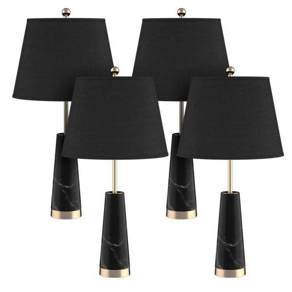 SOGA 4X 68cm Black Marble Bedside Desk Table Lamp Living Room Shade with Cone Shape Base, Home & Living, Lighting, Indoor Lights, Lamps, Table Lamps,  - NZ DEPOT 1