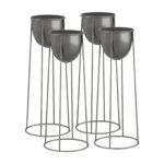 SOGA 4X 70cm Round Wire Metal Flower Pot Stand with Black Flowerpot Holder Rack Display, Home & Living, Home Decor, Indoor Pots, Planters and Plant Stands, , ,  - NZ DEPOT 1