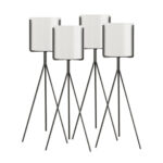 SOGA 4X 80cm Tripod Flower Pot Plant Stand with White Flowerpot Holder Rack Indoor Display, Home & Living>Home Decor>Indoor Pots, Planters and Plant Stands, , , , ,  - NZ DEPOT 1
