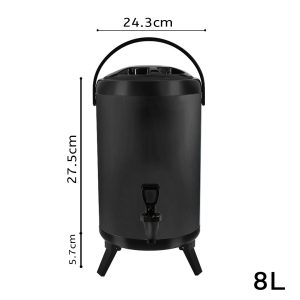 SOGA 4X 8L Stainless Steel Insulated Milk Tea Barrel Hot and Cold Beverage Dispenser Container with Faucet Black, Home & Living, Kitchen & Dining, Barware, Spirit Dispensers, ,  - NZ DEPOT 2