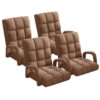 SOGA 4X Foldable Lounge Cushion Adjustable Floor Lazy Recliner Chair with Armrest Coffee, Furniture>Living Room Furniture>Occasional Chairs, , , , ,  - NZ DEPOT 1