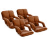 SOGA 4X Foldable Lounge Cushion Adjustable Floor Lazy Recliner Chair with Armrest Coffee, Furniture>Living Room Furniture>Occasional Chairs, , , , ,  - NZ DEPOT 1