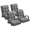 SOGA 4X Foldable Lounge Cushion Adjustable Floor Lazy Recliner Chair with Armrest Grey, Furniture>Living Room Furniture>Occasional Chairs, , , , , - NZ DEPOT 1