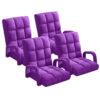 SOGA 4X Foldable Lounge Cushion Adjustable Floor Lazy Recliner Chair with Armrest Purple, Furniture>Living Room Furniture>Occasional Chairs, , , , ,  - NZ DEPOT 1